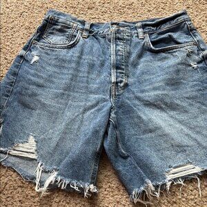 We The Free Blue Jean Shorts Distressed Vintage-Inspired size 27